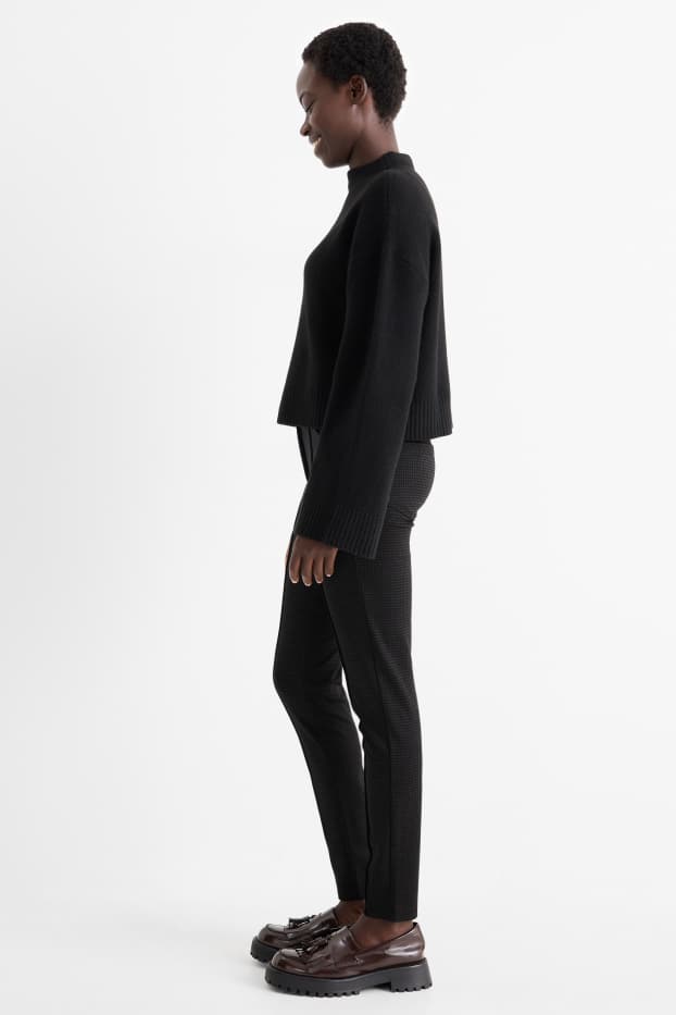 Dames - Legging - geruit - donkergrijs