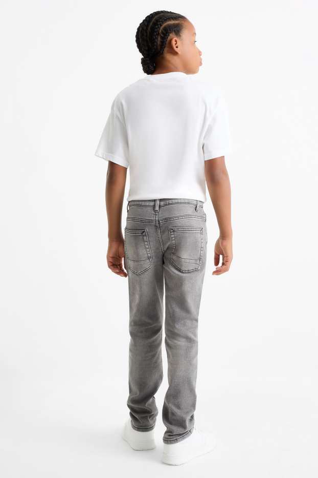 Děti - chlapci - Slim jeans - jog denim - džíny - světle šedé