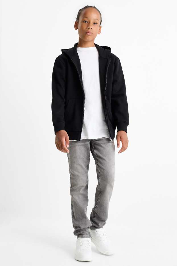 Děti - chlapci - Slim jeans - jog denim - džíny - světle šedé