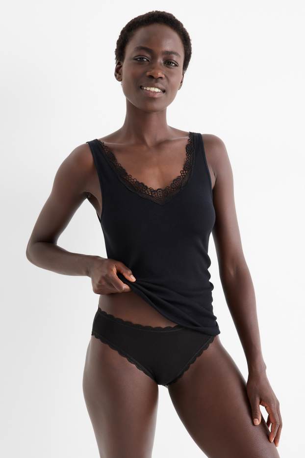 Donna - Confezione da 4 - slip - nero