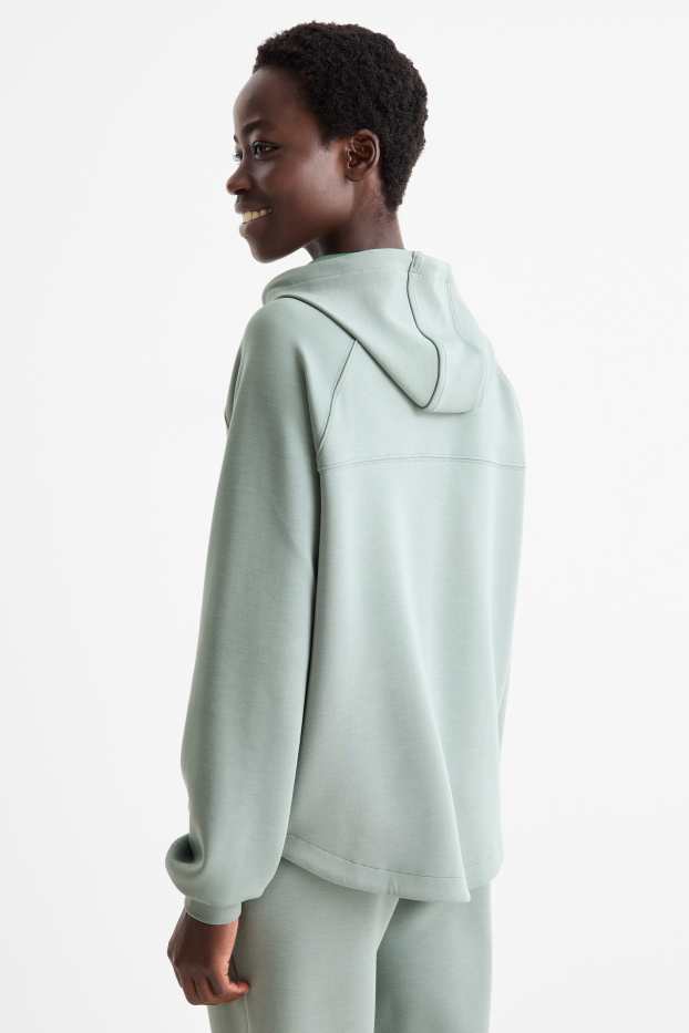 Donna - Felpa con cappuccio sportiva - yoga - verde chiaro