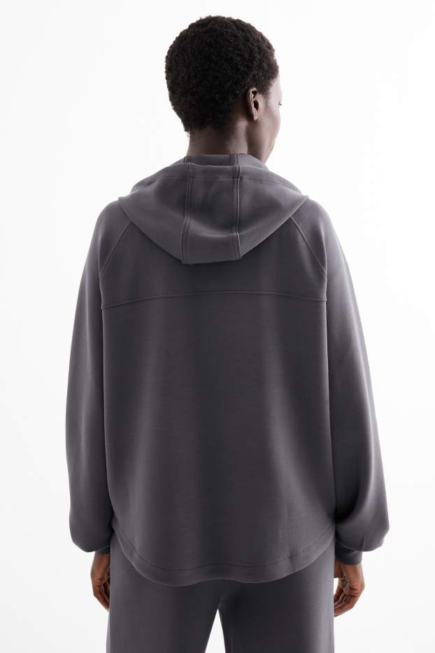 Dames - Sporthoodie - yoga - donkergrijs