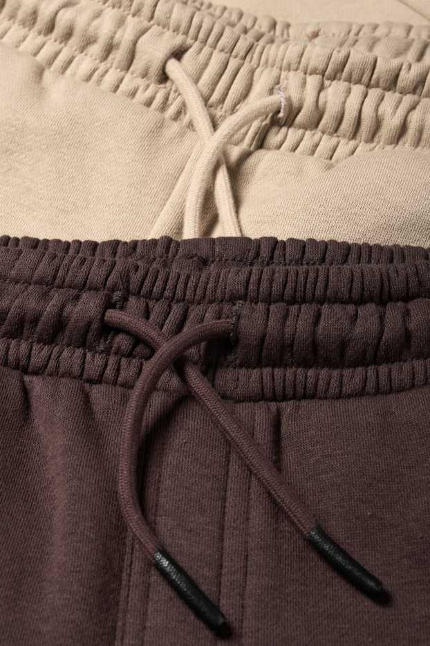 Kinderen: jongens - Set van 2 - joggingbroek - donkerbruin