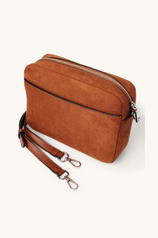 Damen - Umhängetasche mit abnehmbarem Taschengurt - braun