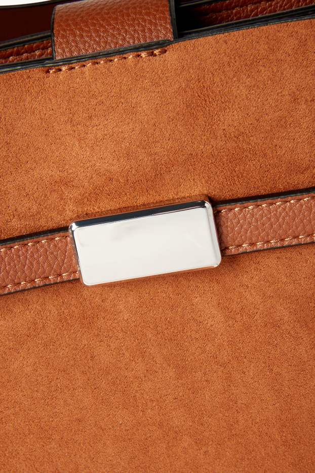 Women - Small shopper - faux suede - light brown
