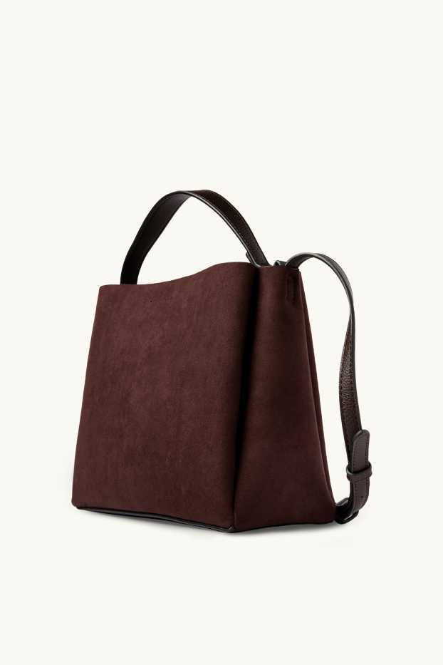 Femmes - Petit cabas - faux suède - marron foncé