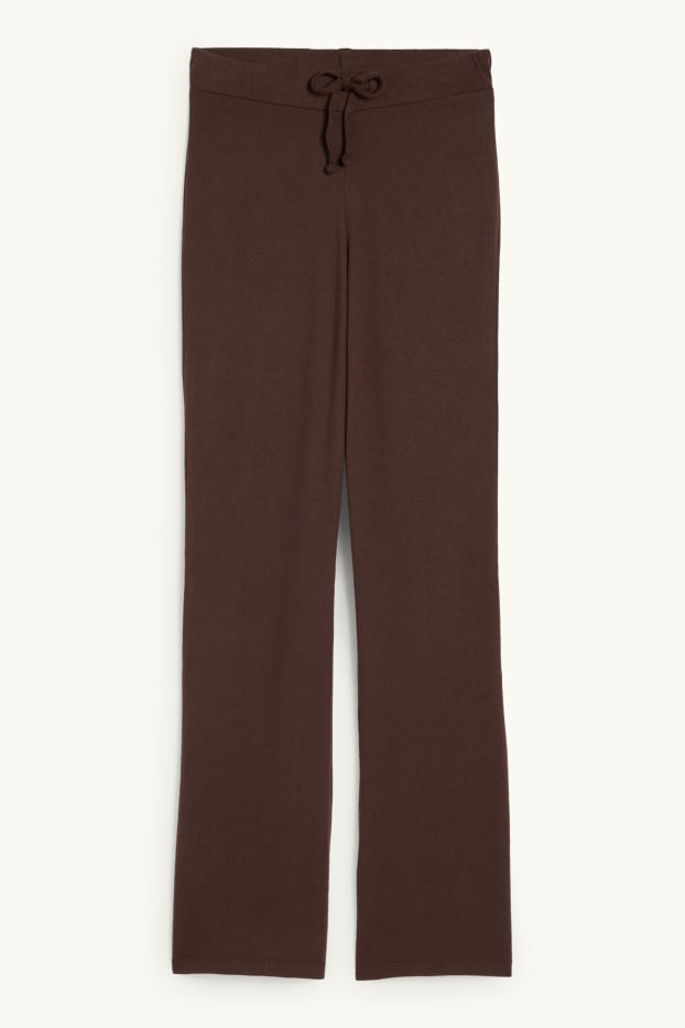 Damen - Strick-Jogginghose - dunkelbraun