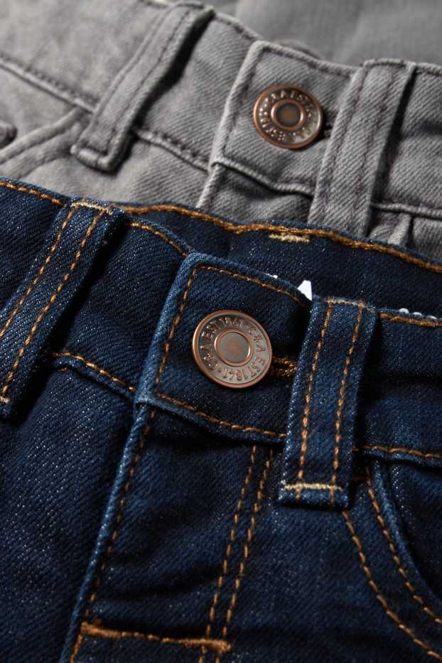 Enfants garçons - Lot de 2 - straight jean - jeans chauds - jean bleu foncé