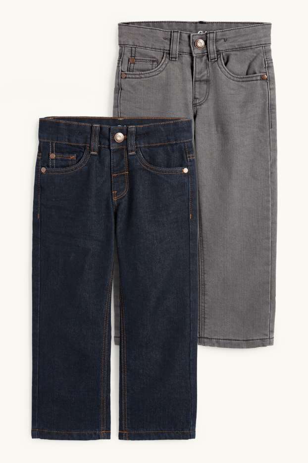 Enfants garçons - Lot de 2 - straight jean - jeans chauds - jean bleu foncé