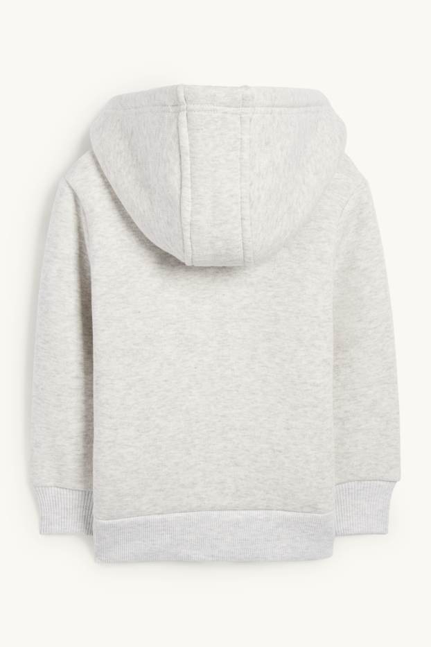 Kinderen: jongens - Graafmachine - sweatvest met capuchon - licht grijs-mix