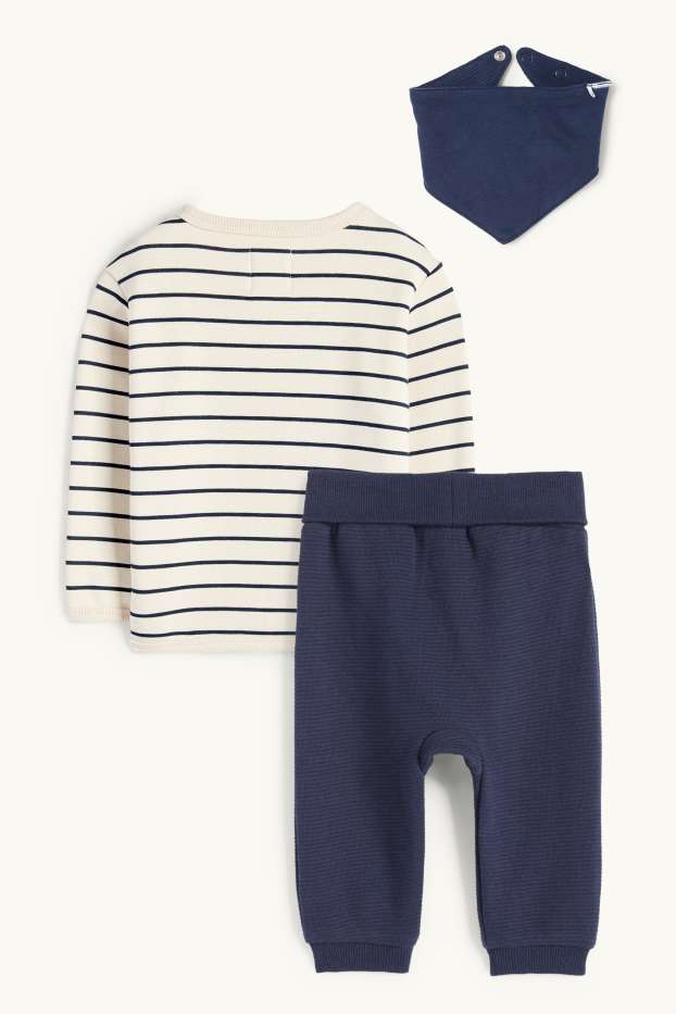 Bébés garçons - Oursons - tenue pour bébé - doublé en peluche - 3 pièces - bleu  / beige