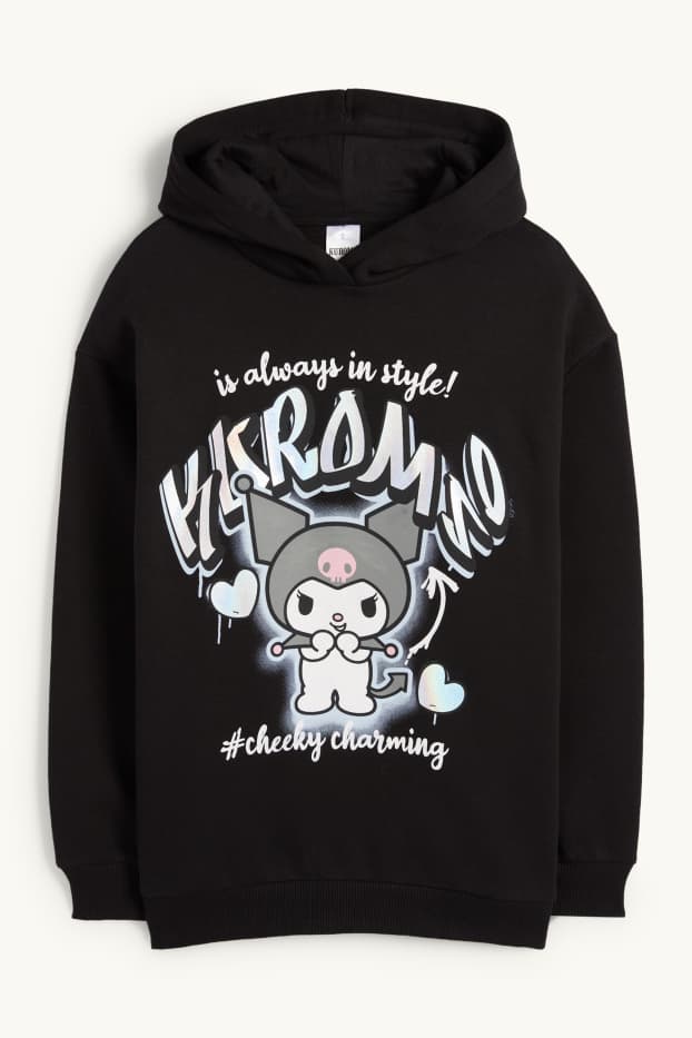Kinderen: meisjes - Kuromi - hoodie - zwart