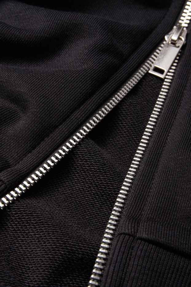 Uomo - Felpa con zip e cappuccio - nero