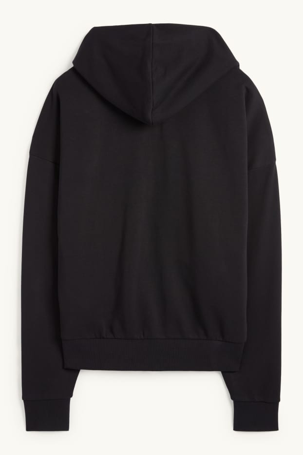 Uomo - Felpa con zip e cappuccio - nero