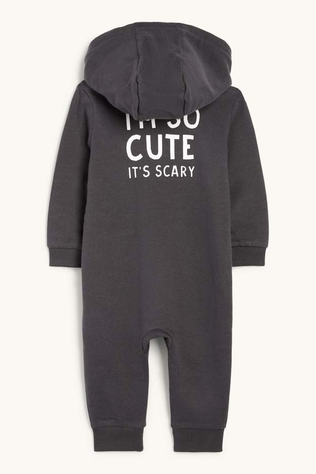 Baby: jongens - Skelet - babypak voor Halloween - donkergrijs