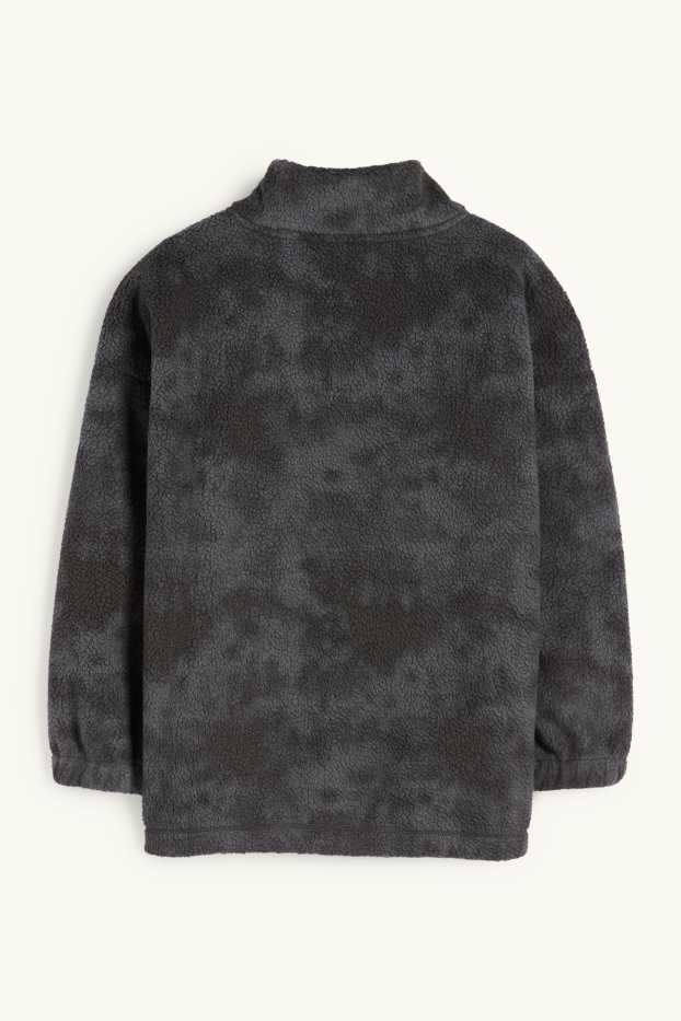 Kinder Buben - Teddy-Jacke - dunkelgrau