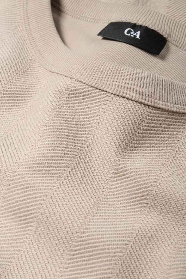 Bărbați - Bluză de molton - structurată - bej