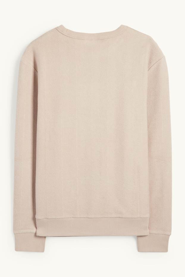 Bărbați - Bluză de molton - structurată - bej