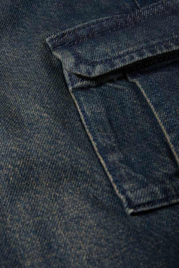 Kinder Buben - Cargo Jeans - Thermojeans - jeansblaugrau