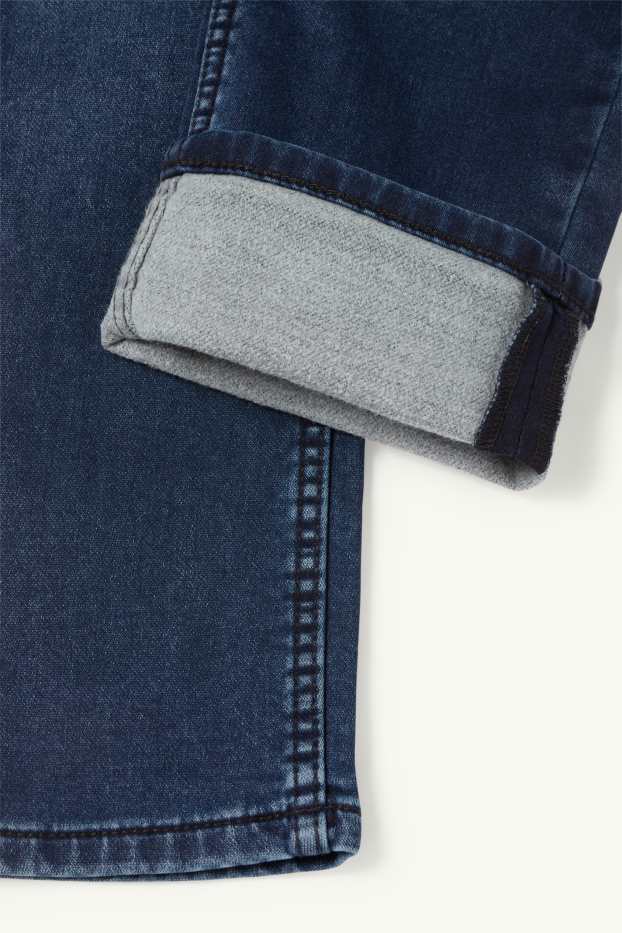 Children Boys - Straight jeans - thermal jeans - jog denim - extra-wide waistband - denim-dark blue