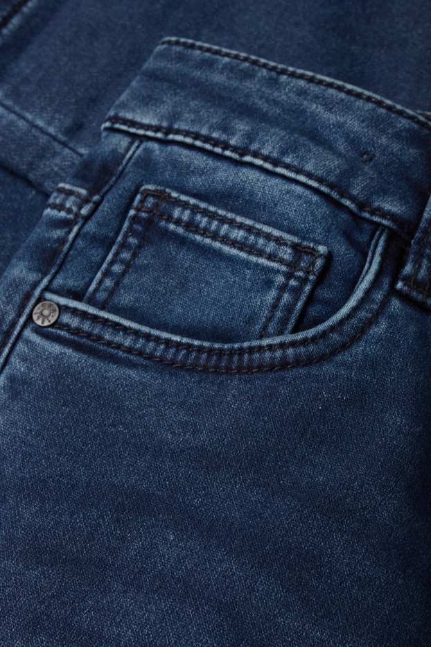 Children Boys - Straight jeans - thermal jeans - jog denim - extra-wide waistband - denim-dark blue