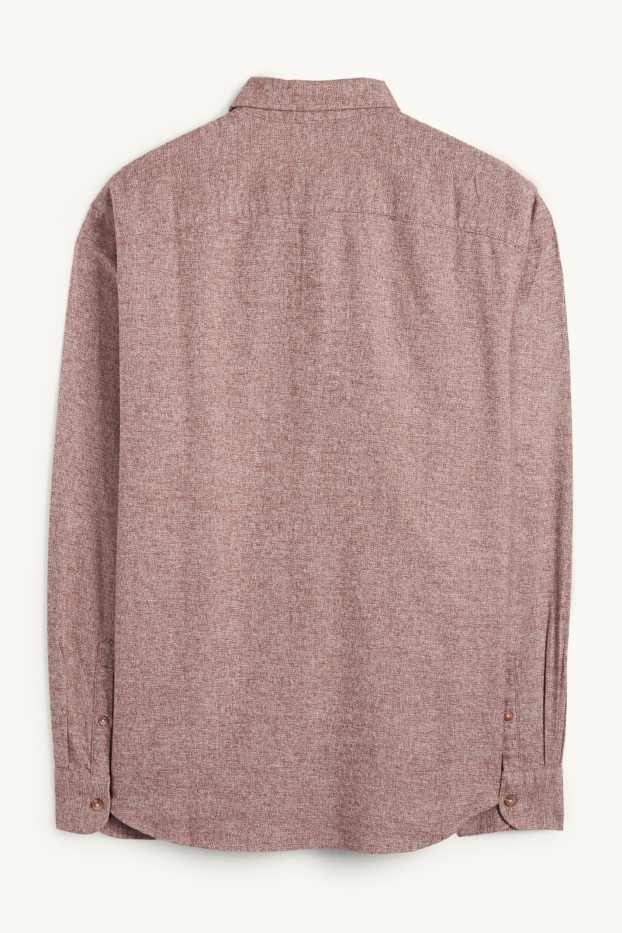 Hommes - Chemise - regular fit - col button-down - rouge foncé