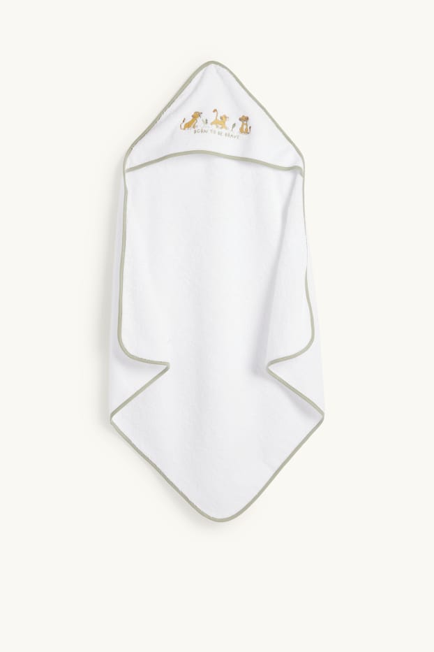 Unisexe - Le Roi Lion - serviette à capuche pour bébé - blanc crème