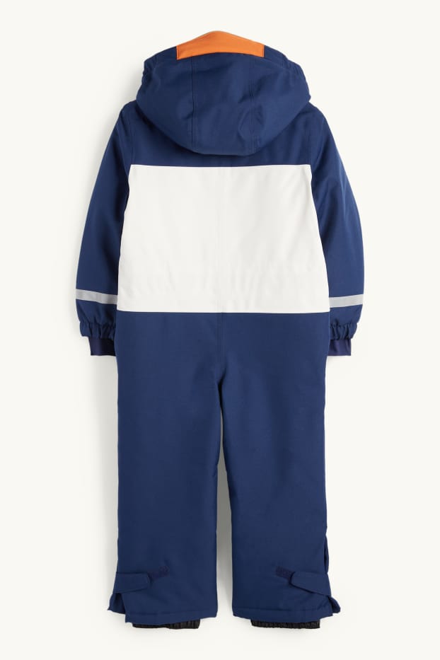 Kinder Jungen - Skianzug mit Kapuze - wasserdicht - dunkelblau