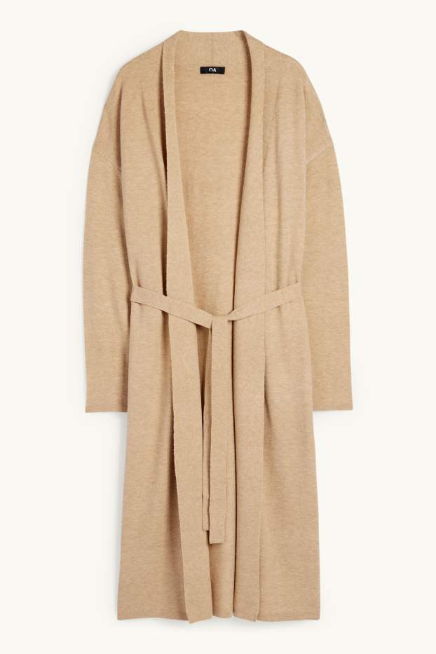 Women - Long cardigan - beige
