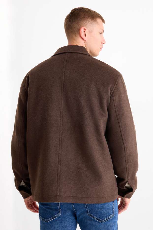 Hommes - Veste - rembourrée - marron foncé