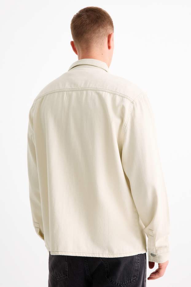 Herren - Jeanshemd - Relaxed Fit - Kent - cremeweiß