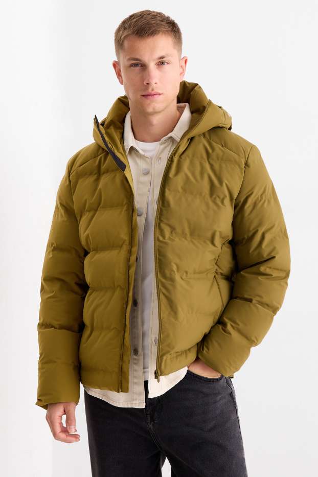 Home - Jaqueta embuatada amb caputxa - impermeable - caqui