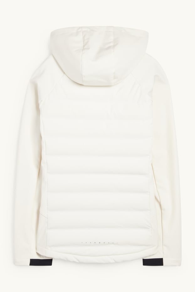 Women - Technical thermal jacket with hood - water-repellent - cremewhite