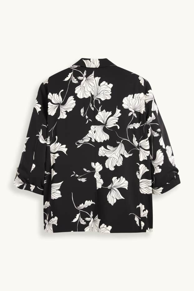 Dona - Longblazer - relaxed fit - de flors - negre/blanc