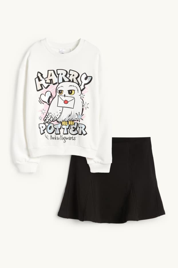 Kinder Mädchen - Harry Potter - Set - Sweatshirt und Rock - 2 teilig - schwarz / weiss