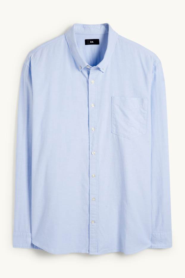 Men - Shirt - regular fit - button-down collar - light blue