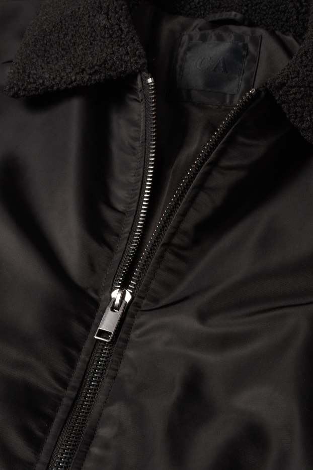 Hommes - Blouson aviateur - doublé - noir