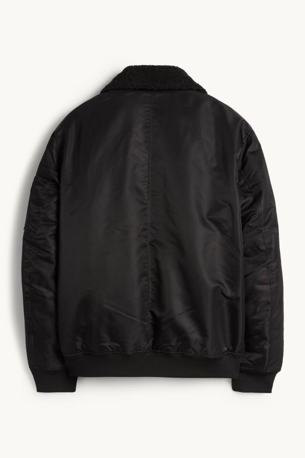 Hommes - Blouson aviateur - doublé - noir