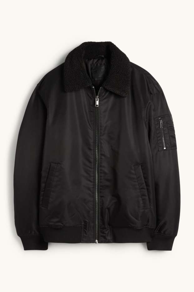 Hommes - Blouson aviateur - doublé - noir