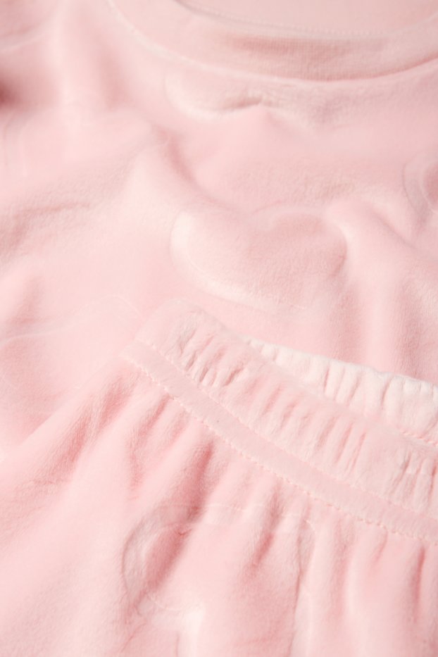 Enfants filles - Cœurs - pyjama d’hiver - 2 pièces - rose