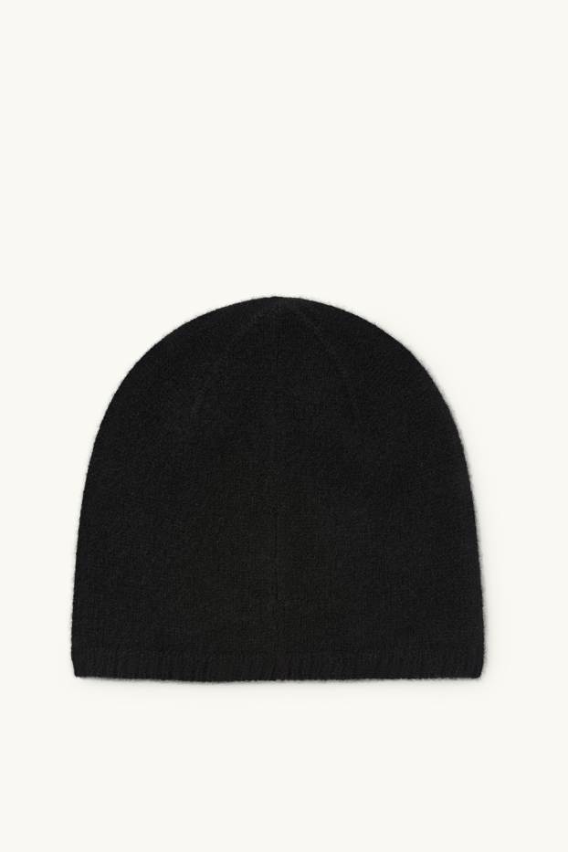 Damen - Kaschmir-Beanie - schwarz