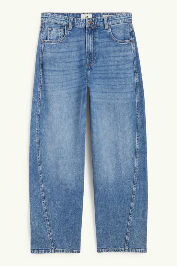 Damen - Balloon Jeans - Mid Waist - jeansblau