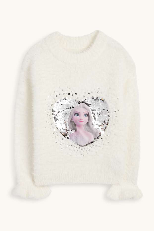 Children Girls - Frozen - jumper - cremewhite