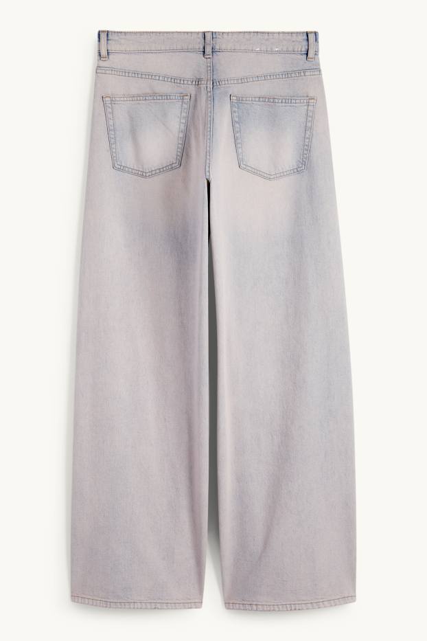 Femmes - Wide leg jean - low waist - rose