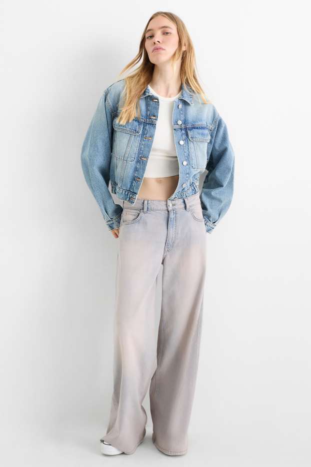 Femmes - Wide leg jean - low waist - rose