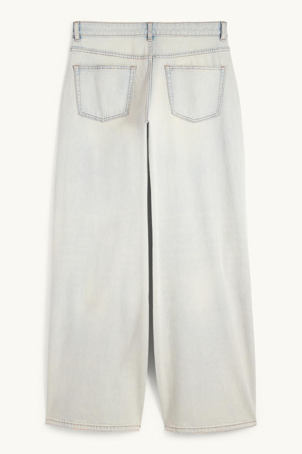 Femmes - Wide leg jean - low waist - jean bleu clair