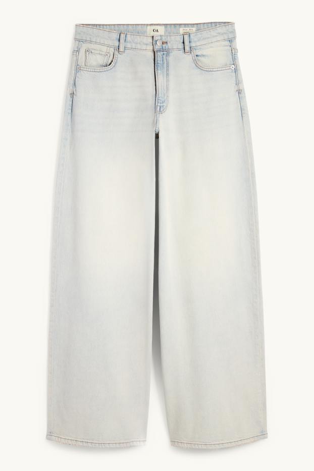 Femmes - Wide leg jean - low waist - jean bleu clair