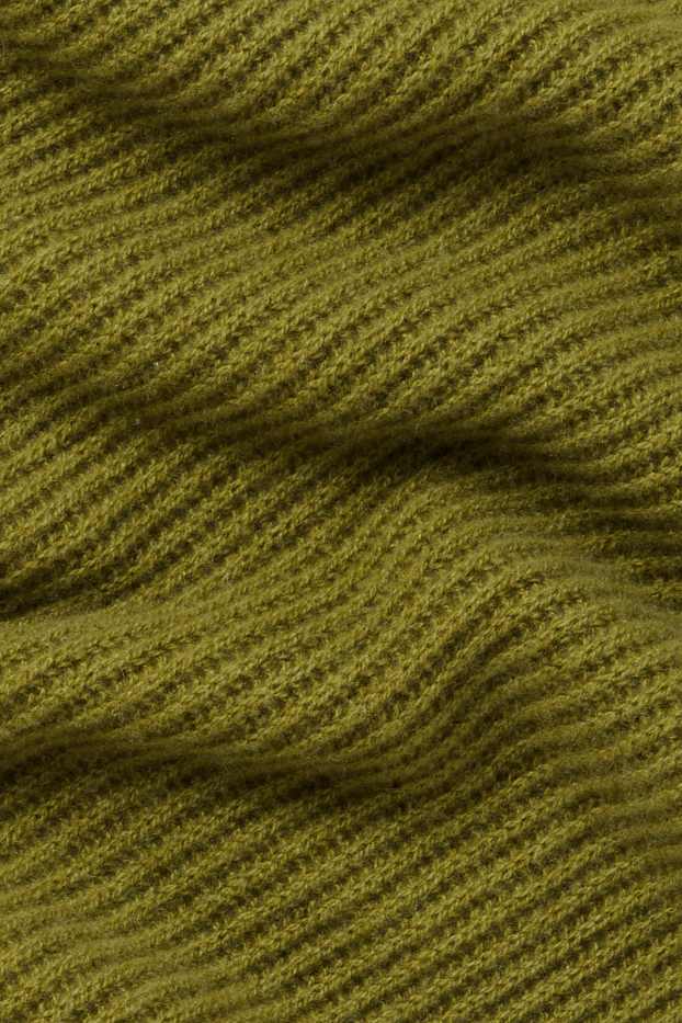 Women - Cashmere scarf - ribbed - green