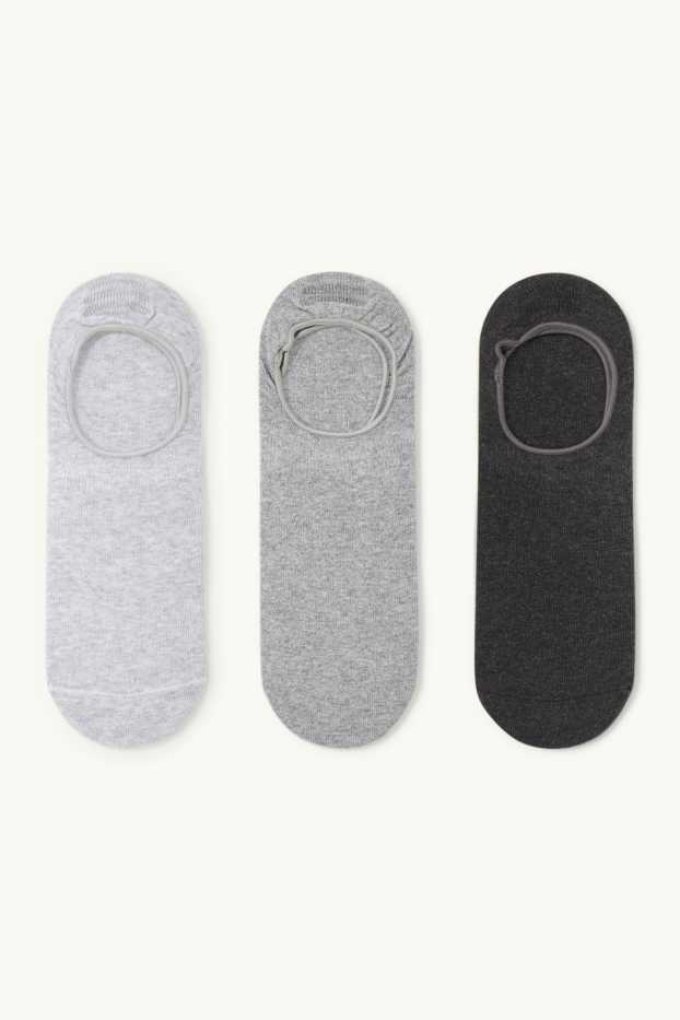 Bărbați - Multipack 3 perechi - șosete tip tălpici - gri / negru