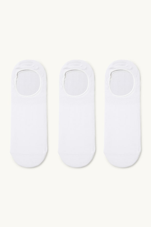 Bărbați - Multipack 3 perechi - șosete tip tălpici - alb